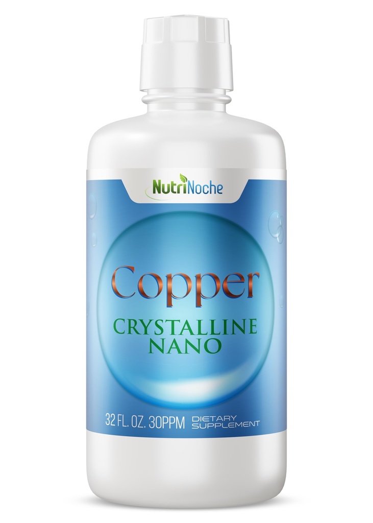 NutriNoche Liquid Colloidal Copper Supplement | 99.99% Ultra Pure Crystalline Nano Copper Particles | 30 ppm
