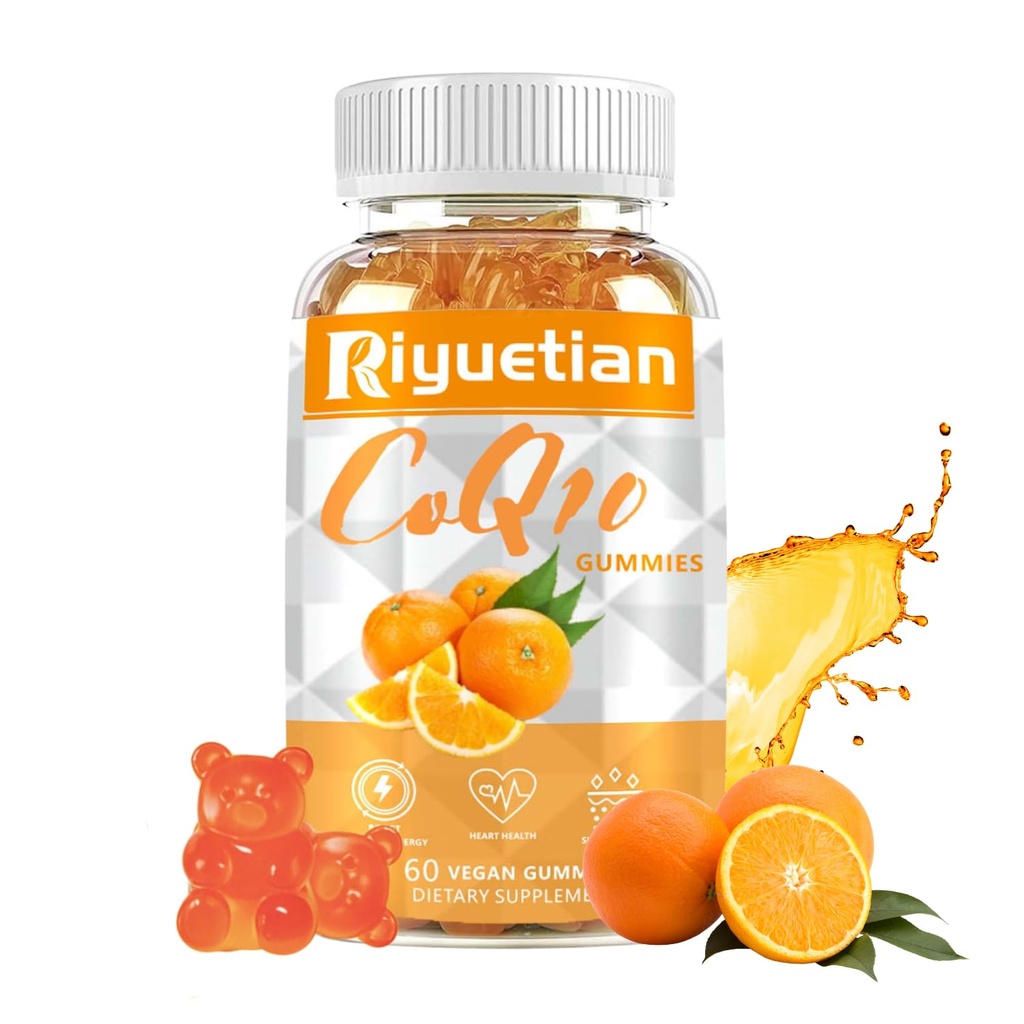 COQ10 Gummies - CoQ10 500mg + Omega-3 EPA/DHA + Magnesium Glycinate + Zinc Citrate, to Support Heart Health, Energy Production, Immune System & Mineral Absorption, 30 Servings