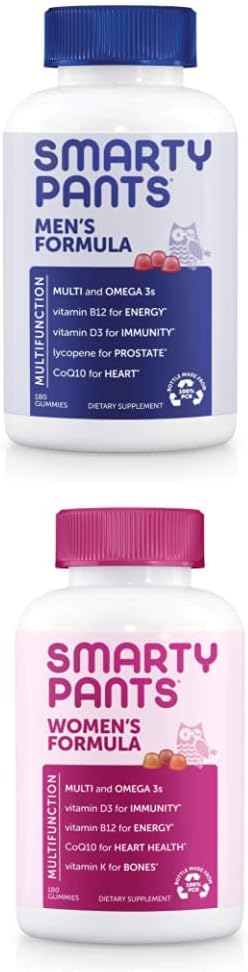 SmartyPants Mens og kvinner Bundle Multivitamin Bundle: (1) Mens Multivitamin Multivitaminer og (1) Kvinner Multivitamin Multivitaminer