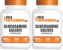 BulkSupplements.com Glucosamine Sulfate Capsules - Glucosamine Supplement, for Joint Support - Glucosamine Sulfate 1000mg, Gluten Free, 1 Capsule per Serving, 240 Capsules (Pack of 2)
