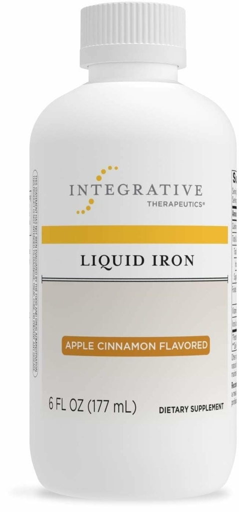 Integrative Therapeutics Liquid Iron - Energy Support Supplement* - with Vitamin B12 & Folate - Liquid Supplement for Convenience - Gluten & Dairy-Free - Apple Cinnamon Flavored, 6 fl oz (35 Servings)