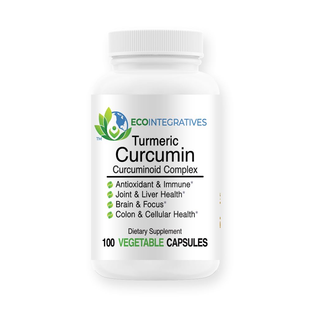 Turmeric Curcumin Curcuminoid Complex 450mg - High Bioavailable Curcuminoid Turmeric Supports Brain, Joint Health, Cardiovascular, Oxidative Stress, Liver Kidney Detox - 100 Vegetable Caps
