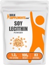 BulkSuplements.com Soja Lecitina em pó - Suplemento de lecitina, Suplemento Nutricional, Grau Alimentar - Gluten Free, 1.2g por serviço, 100g (3,5 oz) (Pacote de 1)