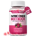 Beet Root Gummies - Nitric Oxide Booster Supplement with Beetroot, L-Citrulline & L-Arginine, for Heart, Muscle, Circulation, Pre-Workout for Men Women, Mixed Berry Flavor, Sugar-Free Vegan, 60 Count