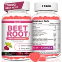 Beet Root Gummies – Nitric Oxide Beetroot Gummies with Coq 10, Grape Seed, Pomegranate for Circulation & Energy Support – Vegan, Non-GMO, 60 Beet Chews