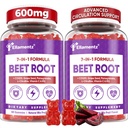 Beet Root Gummies for Healthy Circǔlation & Oxygen Flǒw - Pomegranate Nitric Oxide Booster with CoQ10, L-Citrulline, Grape Seed & B12 - Supports Daily Energy & Vitality for Men - Sugar Free, 120Counts
