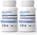 纯基因实验室 Lumbrokinase 40mg / Capsule HighPotency 补充 + 高活性 Lumbrokinase 酶 → 无有害添加剂 → 非GMO → Gluten Free → 在美国制造 - 总计 120 个蔬菜 Capsules