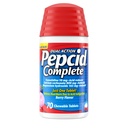 Pepcid Complete Acid Reducer + Antacid Chewable Tablets, 10mg Famotidine, 800mg Calcium Carbonate & 165mg Magnesium Hydroxide per Heartburn Medicine Tablet, Antacid Chews, Berry Flavored, 70 ct