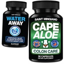 Aloe Vera Capsules Colon Cleanse, Detox & Flush 90 Capsules - with - Water Away Diuretic Water Pills