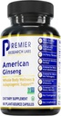 חברת Premier Research Labs American Geneseng Supplement - American גינזנג קפסולות, Herbal גינזנג Root Pills, North American Geneseng Herb Extract, Calming Energy Supplement - 60 קפסולות מבוססות צמחי