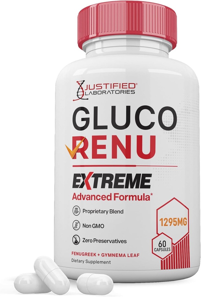 Клейко Рену Екстрім 1295MG Glyco підтримки таблетки Advacned Formula Gluo Renew Glycogen Підтримуваний турмериком Берберін Ревератрол часник біттер Мелон Молоко Цейт 60 капсули