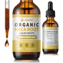 Organic Maca Root Liquid Drops with Ashwagandha,Goji Berry,Ginger,Magnesium and L-Arginine for Women and Men,Ashwagandha Maca Root Supplements Tincture 2 Fl Oz