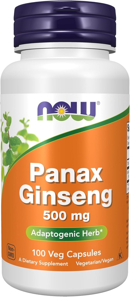 Nu livsmedelstillskott, Panax Ginseng (Root) 500 mg, Adaptogen ört *, 100 Veg kapslar