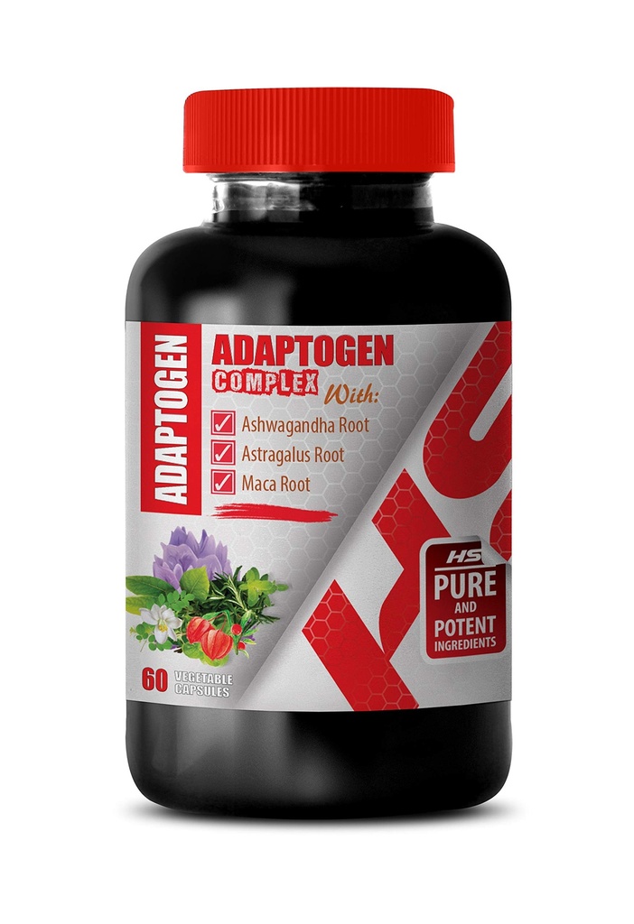ADAPTOGEN FORMULA - Ashwagandha, Panax ginseng, Astragalus, Holy Basil Leaf, Rhodiola rosea, Eleutherococcus senticosus, Schisandra Fruit, Amla Fruit, Maca Root Herbal Complex Supplement 1Bot