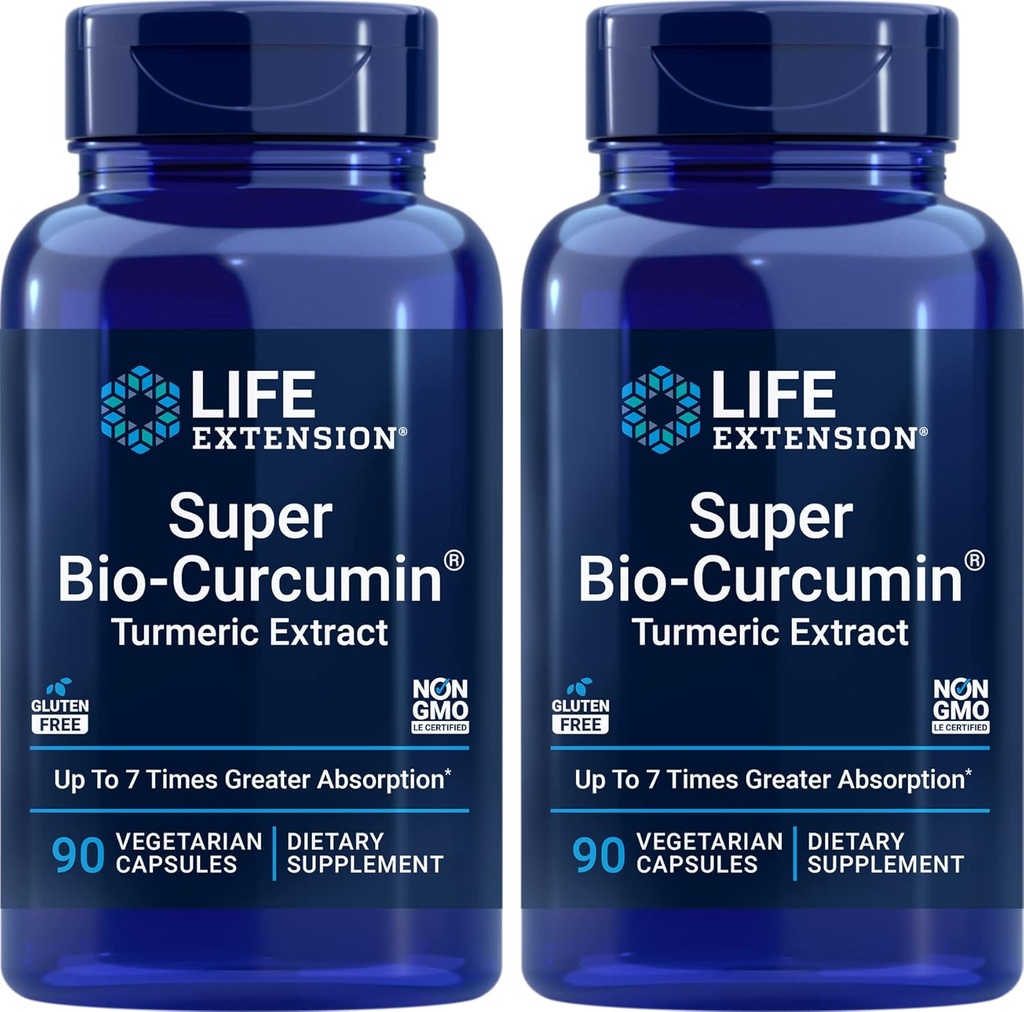 Life Extension Super Bio- Curcumin Turmeric Extract 400mg, 90 Veg Caps (Balení po 2) - Vegetariánská kapsle - Non- GMO - Vysoce absorbovatelné