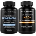 Vital Vitamins Resveratrol Capsules + NAD+ Supplement