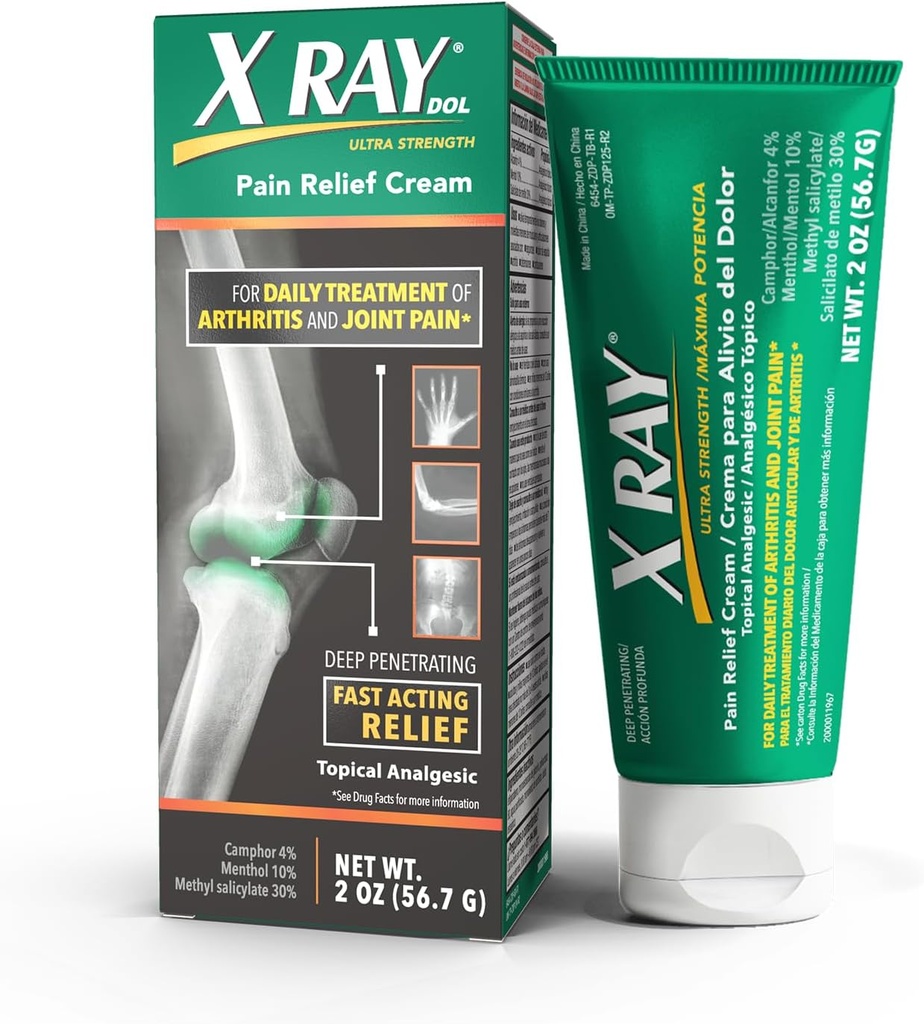 X Ray Dol Topical Arthritis Pain Reliever Cream, for Daily Joint & Muscle Pain, Full PrescriptionStrength, Fast-Acting Relief, 2 Ounces