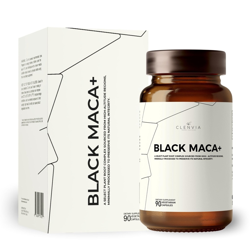 Black Maca Capsules – 1500mg Premium Organic Maca Root Powder – Nutrient-Rich Superfood Packed with Vitamins A, C, B-Complex, Iron, Zinc & Calcium – Non-GMO, Gluten-Free, 90 Count, Made in the USA
