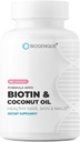 High Potency Biotin Supplement - Vegan Vitamin B7 Formel med kreatin och kokosolja - Hälsosammare hud, naglar och hår och Keratin Support - Non-GMO & Gluten Free - 2500 mcg