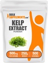 BulkSupplements.com Kelp Extract Powder - Kelp Supplement, Bruin Zeewier Extract, Zeewier Poeder - Glutenvrij, 500mg per portie, 250g (8.8 oz) (verpakking van 1)
