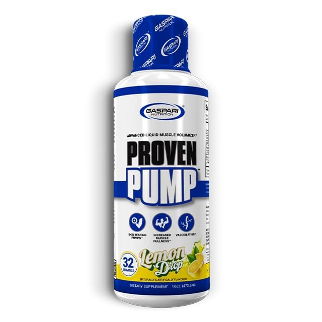 Gaspari Nutrition Proven Pump, Advanced Liquid Muscle Volumizer, Helps to Enhance Your Pump, Ultimate Add-On to Your Preworkout Stack (32 Servings, Lemon Drop)