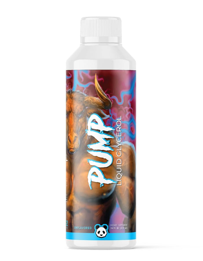 Underground Bio Labs: Panda Supps Pump- Liquid Glycerol Pre-Workout | Mucle Hydration, Power and Endurance Booster with Astragin | for Men and Women (Stimulant Free) (16oz, 32 Servings)(Unflavored)