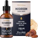 Mushrooms Liquid Drops Complex | Lions Mane Supplement with Turkey Tail Mushroom, Reishi, Shiitake & More | Support Cognitive Function, Memory & Focus | Non-GMO, Soy-Free | 2 Fl Oz, 60 Servings