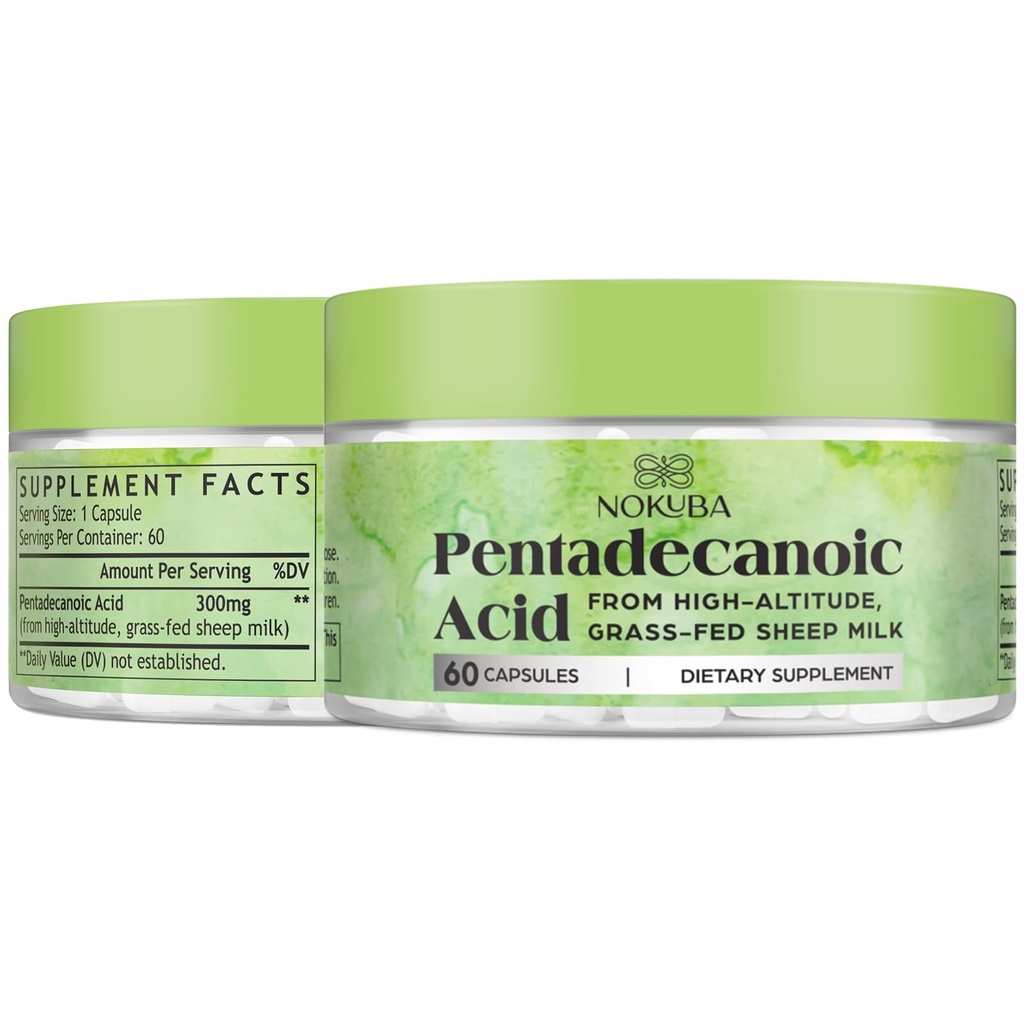 Pentadecanoic Acid C15:0 Supplements 300mg High-Altitude Sheep Milk Sourced | 60 Capsules
