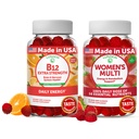 Lunakai Vitamin B12 and Women's Multivitamin Gummies Bundle - 3000mcg Methylcobalamin High Absorption Energy Gummy - 100% Daily Value of 16 Essential Vitamins and Minerals Supplement - 30 Days Supply