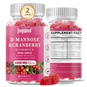 D-Mannose Gummies 2000mg with Cranberry 500mg & Hibiscus - D Mannose Chewable Supplements for Women - Liver, Bladder Flush & Urinary Tract Cleanse Health Supplement - 120 Count
