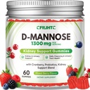 CFILIHTC D-Mannose Cranberry Gummies Supplements for Women, with D Mannose 1,300mg, Cranberry & Probiotics, Urinary Tract Health for Women, Kidney Cleanse, Bladder Flush Health, Sugar-Free 60 Count