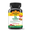 Country Life Vitamin D3 Gummies – 1,000 IU Cholecalciferol, 60 Count – Supports Bone & Immune Health – Vegetarian, Gluten-Free, Strawberry & Orange Flavors – Pectin-Based, No Artificial Sweeteners