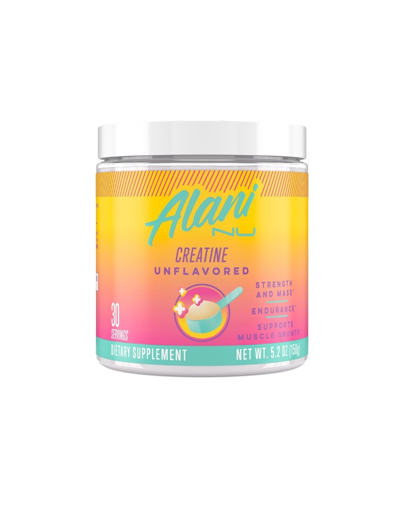 Alani Nu Creatine Monohydrate Powder | Unflavored | Micronized Creatine Powder | Gluten Free | Sugar Free | Vegan | 30 Servings