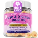 2 Pack Myo-Inositol & D-Chiro Inositol, Hormone Balance for Women | Sugar Free Inositol Gummies w/ Omega 3, MTHF Folate, Vitamin D3, B12, Magnesium & Zinc for Ovarian Health, Ideal 40:1 Ratio, Vegan