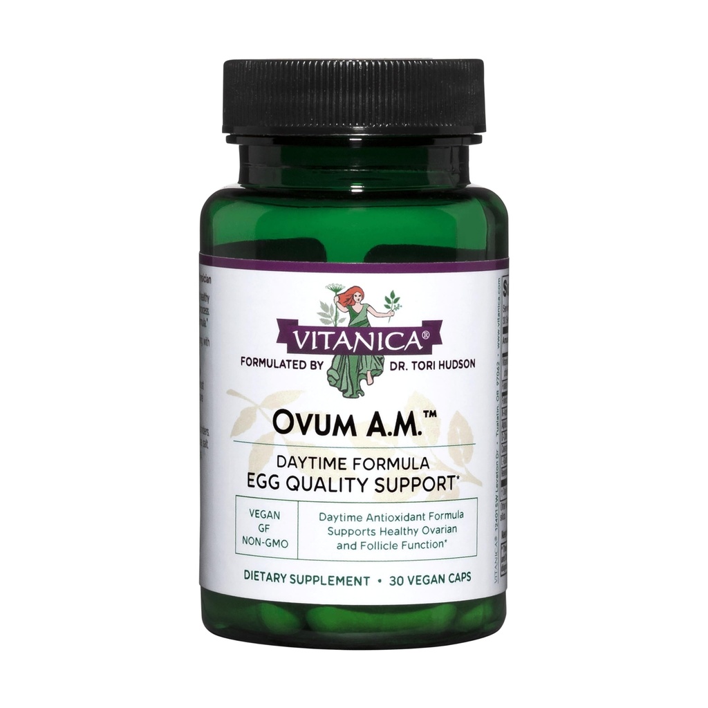 Vitanica Ovum A.M. - Provides Antioxidant Support for Healthy Egg Quality - Women's Health Supplement with Resveratrol, Alpha Lipoic Acid, Glutathione, Vitamin D, & CoQ10 - Vegan - 30 Capsules