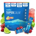 Nello Supercalm Powdered Drink Mix, Cortisol Reducer* and Sleep Aid Supplement, L Theanine, Ksm-66 Ashwagandha, Magnesium Glycinate, Vitamin D 3, No Sugar, Non GMO, On The Go, 20 Ct, Cherry Limeade