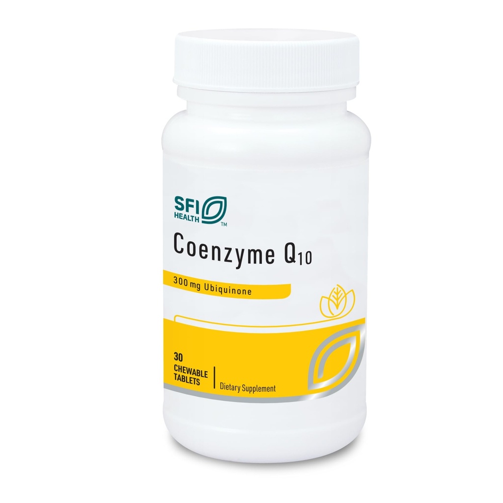 SFI Health Klaire Labs Chewable Coenzyme Q10-300 Milligrams High Strength CoQ10 as Ubiquinone, Emulsified with Vitamin E for Superior Absorption (30 Tablets)