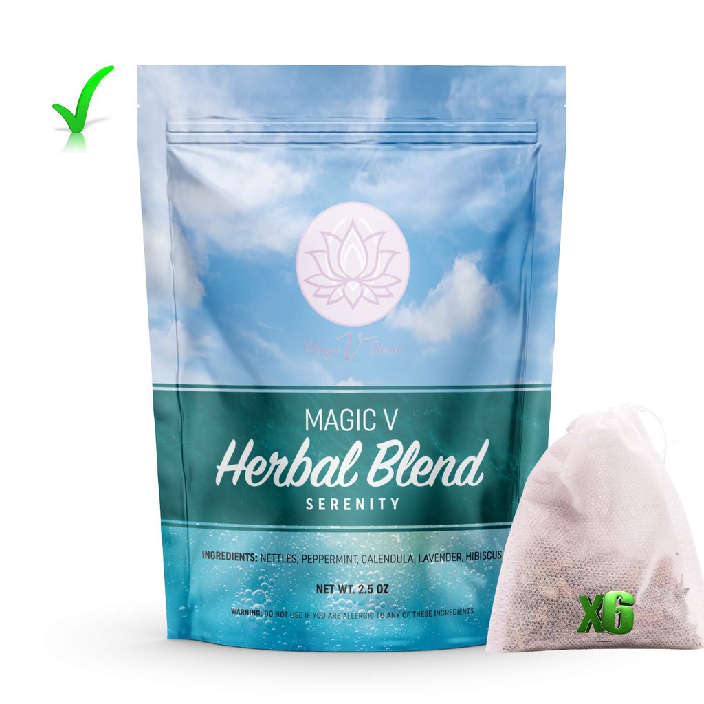 Magic V Serenity Yoni Steam Herbs for Women – Relaxing Steam Kit with Lavender, Chamomile, Rose & Calendula – Natural Self Care, Soothing Relief & Feminine Wellness – 6 Steam Bags