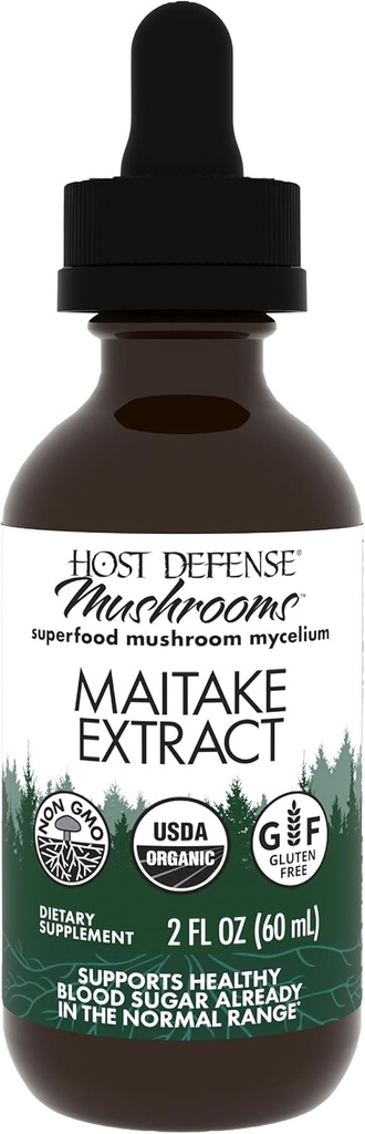 Isäntäpuolustus Maitake Extract - Immuuni- ja solutuki - Herbal Supplement Maitake Mushroom & Mushroom Mycelium - Liquid Supplement - 2 fl oz (60 Servings) *