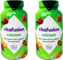 VitaFusion Calcio 500 mg Suplemento dietético Gummies Frutas naturales y sabores de crema - 100 ct, Pack de 2