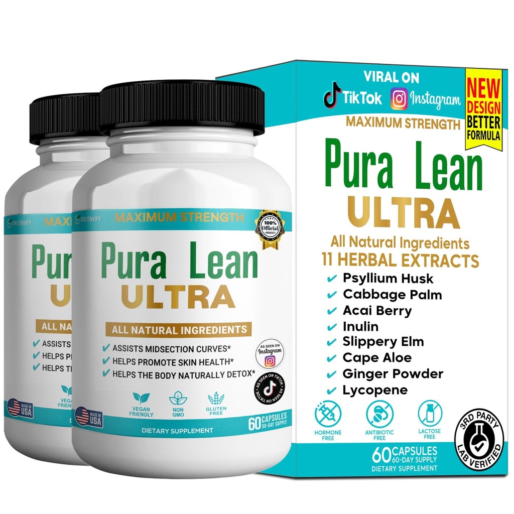 Pura Lean Ultra Maximum Strength, Dietary Supplement, All Natural Ingredients, 60 Capsules, 30-Day Supply (2)