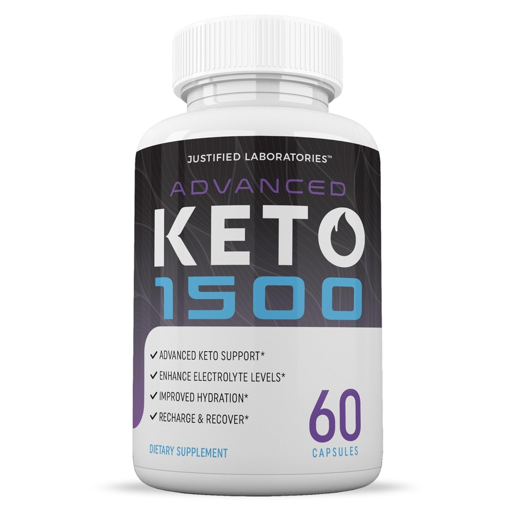 Justified Laboratories Advanced Keto 1500 - Ketogenic Support from Apple Cider Vinegar, Green Tea Leaf, Vitamin C, Vitamin D3 & Extra Virgin Olive Oil - 60 Capsules (30 Servings)