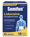 Sumifun 4% Lidocaine XL Pain Patches | Extra Large 4.72"x7.87" for Full Back & Thigh Coverage | Maximum Strength OTC Numbing | 8-Hour Medical Adhesion (X-Large, Count, 18)