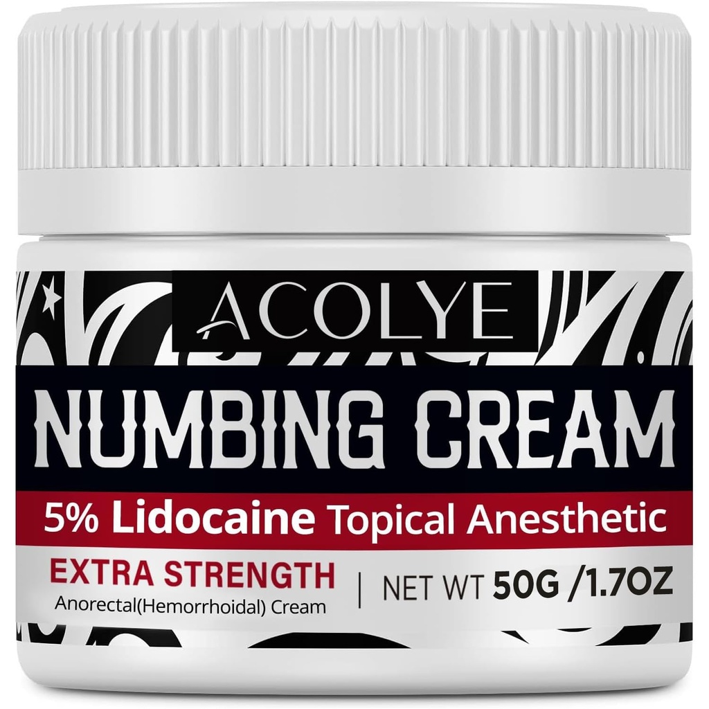 Numbing Cream Extra Strength: 5% Lidocaine Local Anesthetic- Long Lasting Extra Relief with Menthol Arnica and Emu Oil