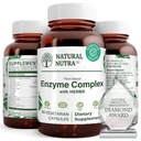 Natural Nutra Plant-Based Digestive Enzyme Complex with Herbal Ingredients | Ginger, Fennel & Cinnamon | Vegan Capsules | 90 Count