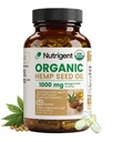 USDA Organic Hemp Seed Oil 1000 mg, Cold Pressed & 100% Pure, Plant-Based Omega 3-6-9 for Heart, Joint, Relaxation & Emotional Wellness, 60 Capsules