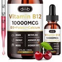 Vitamin B12 Complex 10000 mcg | Triple Liquid B-12 Drops Sublingual Supplement | Methylcobalamin & Adenosylcobalamin & Hydroxo Blend for Long-Lasting Energy and Healthy Metabolism Cherry Flavor, New