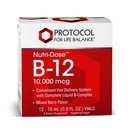 PROTOCOL FOR LIFE BALANCE Nutri-Dose B-12 10,000mcg - Liquid Vitamin B-12 - for Energy, Nerve Health & Metabolism Support* - with Folate & Biotin - Convenient Vials - High Potency B-12-12