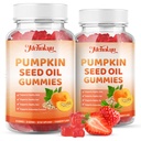 Pumpkin Seed Oil Supplement Gummies with Saw Palmetto for Hair Growth & Skin Health Support, High Pure Extract for Women & Men Extra Strength Pumpkin Seed, Strawberry Flavor, 120 Count