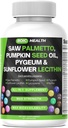 Saw Palmetto Prostate Support | Extra Strength with Pygeum, Pumpkin Seed Oil, Stinging Nettle, Sunflower Lecithin & Cranberry – Selenium, Zinc & Lycopene – 90 Capsules